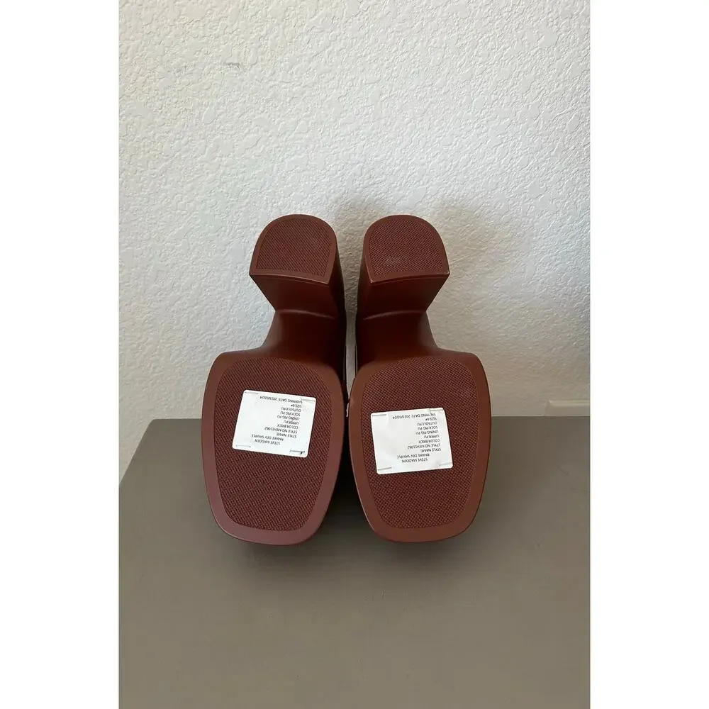Steve Madden Perry Platform Loafers in Cognac Brown - 6